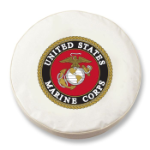 United States Marines Tire Cover on White Vinyl