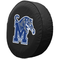 University of Memphis Tire Cover w/ Tigers Logo on Black Vinyl