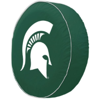 Michigan State University Tire Cover Logo on Green Vinyl