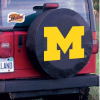 University of Michigan Tire Cover Logo on Black Vinyl