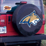Montana State University Tire Cover w/ Bobcats Logo Black Vinyl