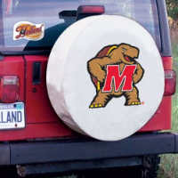 University of Maryland Tire Cover w/ Terrapins Logo White Vinyl
