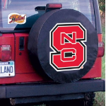 North Carolina State University Tire Cover Logo on Black Vinyl