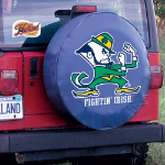 University of Notre Dame Tire Cover Logo on Blue Vinyl