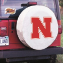 University of Nebraska Tire Cover Logo on White Vinyl