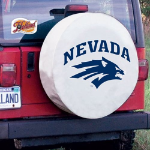 University of Nevada Tire Cover w/ Wolf Pack Logo White Vinyl