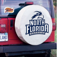 University of North Florida Tire Cover Logo on White Vinyl