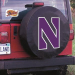 Northwestern University Tire Cover Logo on Black Vinyl