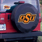 Oklahoma State University Tire Cover Logo on Black Vinyl