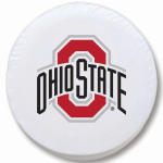 Ohio State University Tire Cover w/ Buckeyes Logo White Vinyl