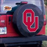 University of Oklahoma Tire Cover w/ Sooners Logo Black Vinyl