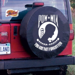 POW-MIA Tire Cover on Black Vinyl