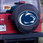 Penn State University Tire Cover Logo on Black Vinyl