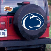 Penn State University Tire Cover Logo on Black Vinyl