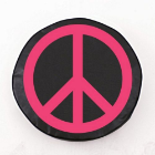 Pink Peace Tire Cover on Black Vinyl