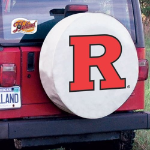 Rutgers University Tire Cover Logo on White Vinyl