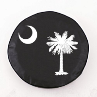 South Carolina State Flag Tire Cover on Black Vinyl