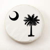 South Carolina State Flag Tire Cover on White Vinyl
