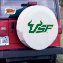 University of South Florida Tire Cover w/ Bulls Logo White Vinyl