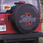 University of Tulsa Tire Cover Logo on Black Vinyl