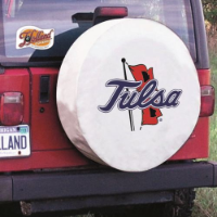 University of Tulsa Tire Cover Logo on White Vinyl