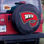 Western Kentucky University Tire Cover Logo on Black Vinyl