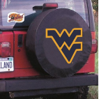 West Virginia University Tire Cover Logo on Black Vinyl