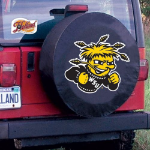 Wichita State University Tire Cover Logo on Black Vinyl