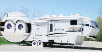 Boise State RV Tire Shade with Broncos Logo 