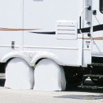 White RV Tire Shade