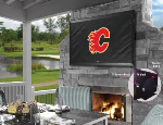 Calgary Outdoor TV Cover w/ Flames Logo - Black Vinyl
