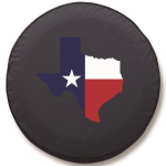 Texas Lone Star Tire Cover on Black Vinyl