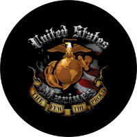 Marines The-Few-The-Proud Tire Cover on Black Vinyl