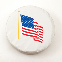 American Flag Tire Cover on White Vinyl