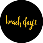 Beach Days Tire Cover on Black Vinyl