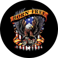 Born Free Eagle Tire Cover on Black Vinyl