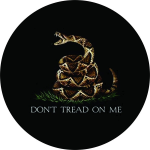 Don't Tread On Me Snake Spare Tire Cover on Black