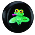 Frog Tire Cover on Black Vinyl