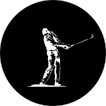 Golf Swing Tire Cover on Black Vinyl