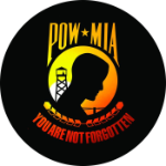 POW-MIA Forgotten Rising Sun Tire Cover on Black Vinyl