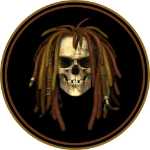 Reggae Skull Tire Cover on Black Vinyl