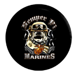 Marines Semper Fi Tire Cover on Black Vinyl