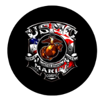 Marine Corps Since 1775 Tire Cover on Black Vinyl