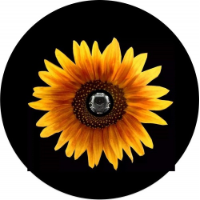 Yellow Sunflower Tire Cover - Back Up Camera Ready