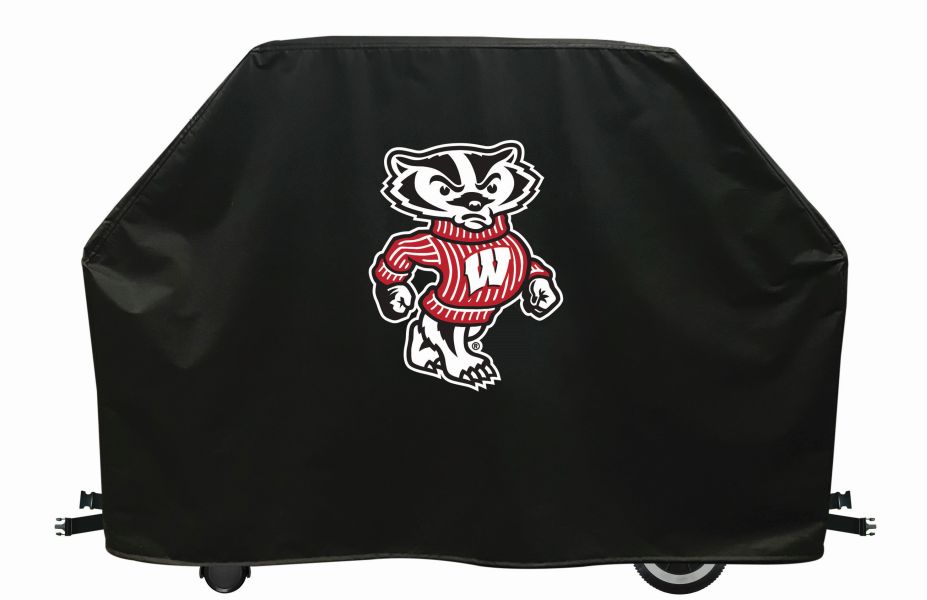 Team Sports Covers Wisconsin Grill Cover with Badgers Bucky Logo on Black Vinyl 