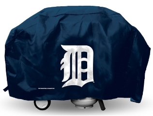 Detroit Grill Cover with Tigers Logo on Blue Vinyl - Economy Detroit Grill Cover with Tigers Logo on Blue Vinyl - Economy
